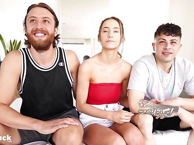 Franco Styles and Thomas Rosewood have cute Madison Peach for bisexual MMF 3-way