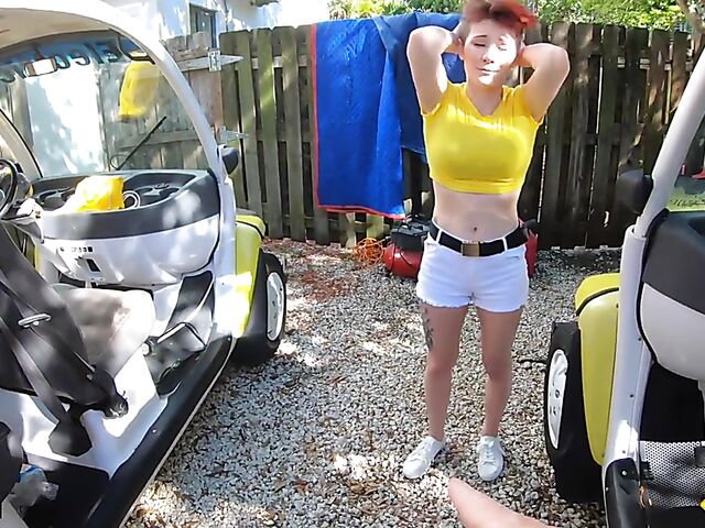 Adalind Gray - Girl with short hair POV in the golf cart