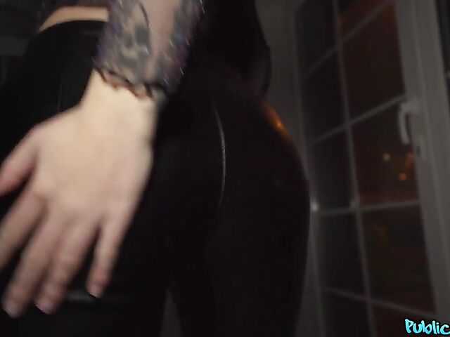 Public agent fucks pierced brunette Giada POV style after dark