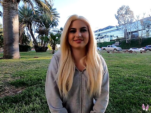 20-year-old young blonde Aria Banks does porn eagerly