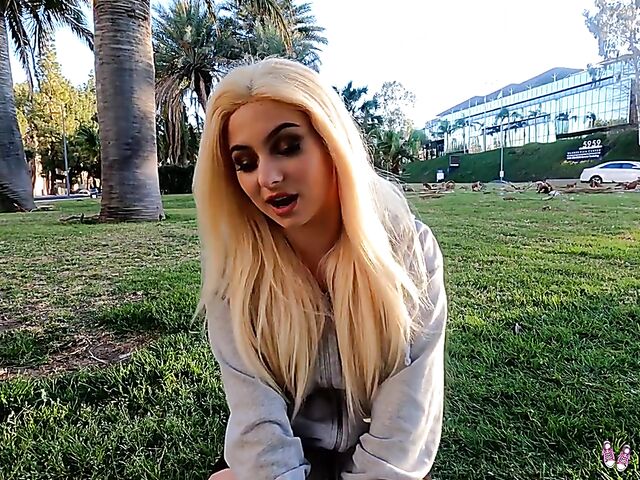 20-year-old young blonde Aria Banks does porn eagerly