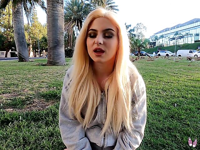 20-year-old young blonde Aria Banks does porn eagerly