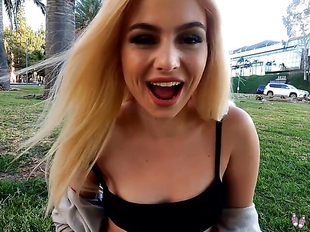 20-year-old young blonde Aria Banks does porn eagerly
