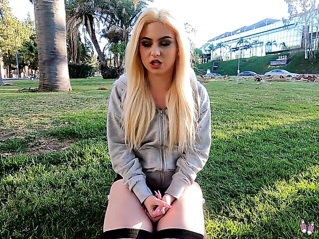 20-year-old young blonde Aria Banks does porn eagerly