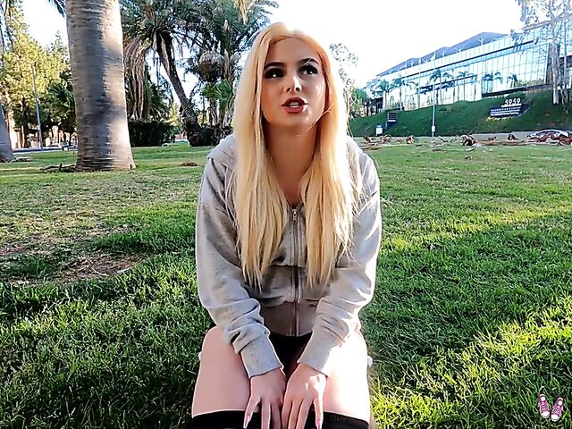 20-year-old young blonde Aria Banks does porn eagerly