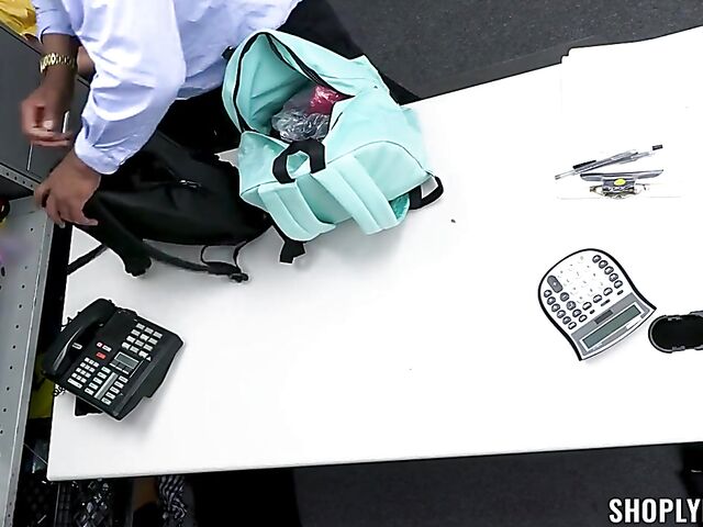 Interracial threesome with two cute shoplifters Kyler Quinn and Nadia Noja