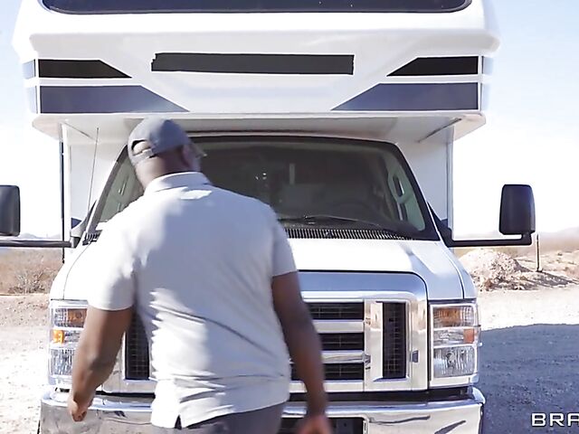 Secret fuck in the RV with all-natural hitchhiker Aria Kai