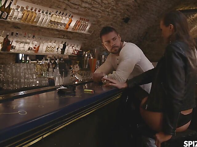 Bar fuck in latex with ultra hot Stacy Cruz