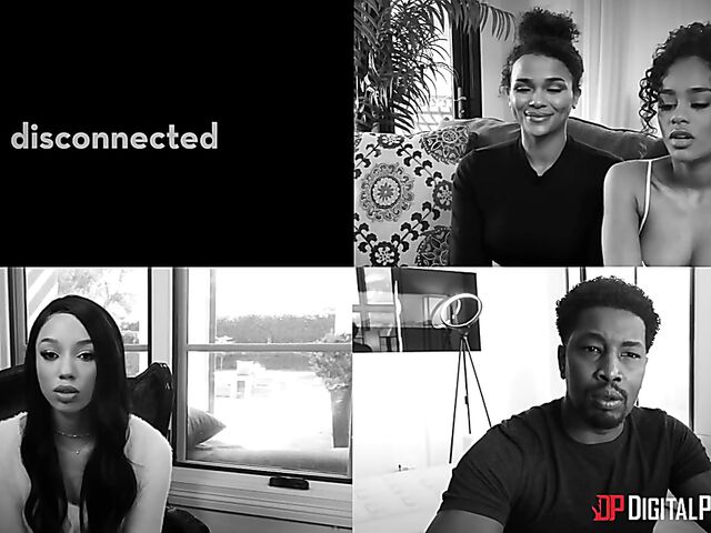 Ebony lesbians Scarlit Scandal and Alina Ali share a cucumber