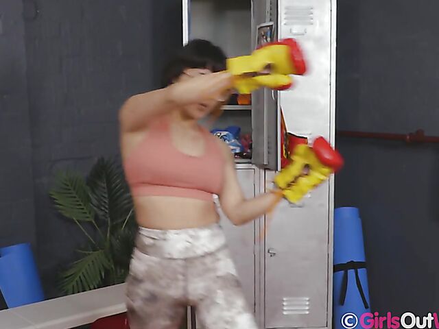 Australian asian solo workout with glasses on featuring Jean