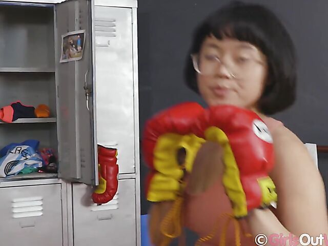 Australian asian solo workout with glasses on featuring Jean