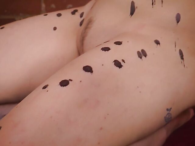 Australian solo hot wax play and masturbation with Indie Summers