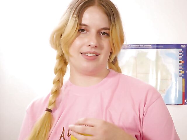 Katie Gee - Aussie blonde with pigtails masturbation solo