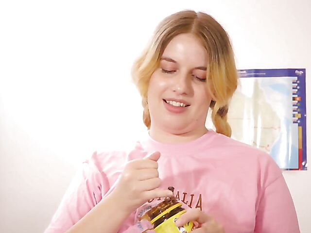 Katie Gee - Aussie blonde with pigtails masturbation solo