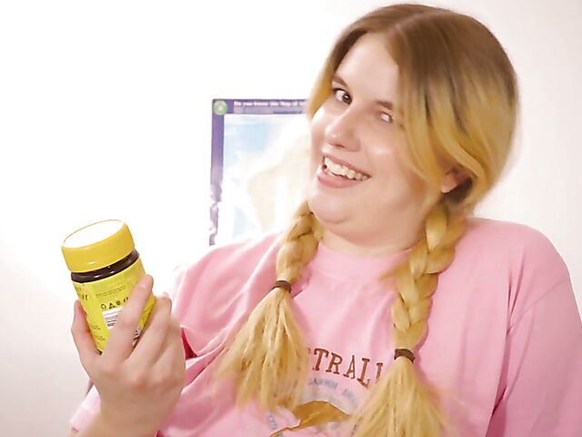 Katie Gee - Aussie blonde with pigtails masturbation solo