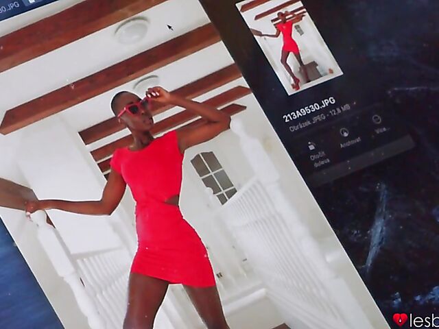 Bald black lesbian Zaawaadi eats Jenny Wild's white pussy