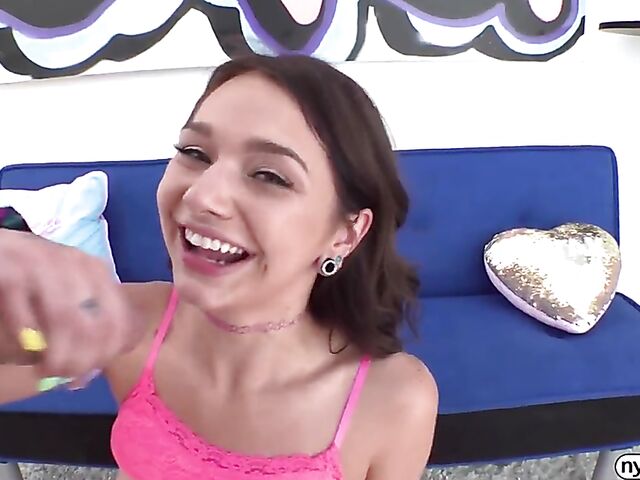 Mia Kay - Nympho teen fucked in fishnets