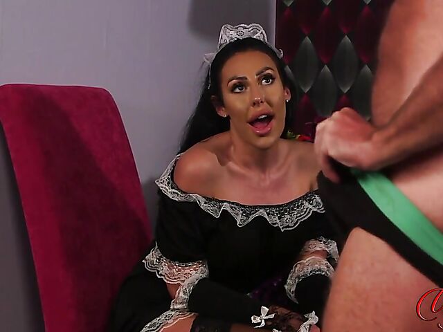 Mila Amora - Hot maid watches guy jerk off