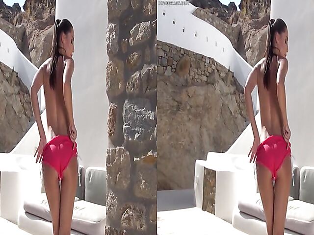 Perfect Lilu Moon posing and fingering her beautiful ass in the sun in VR 3D