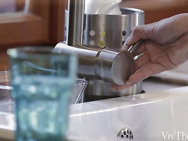 Lesbian pool fun on a hot day with Cherry Kiss and Nicole Smith