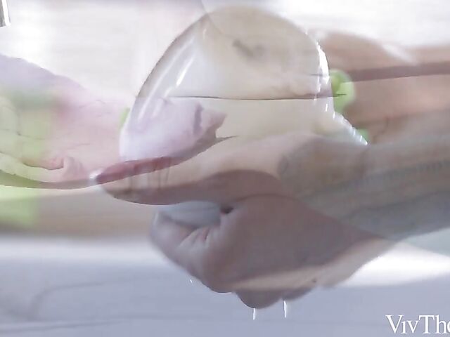 Lesbian pool fun on a hot day with Cherry Kiss and Nicole Smith