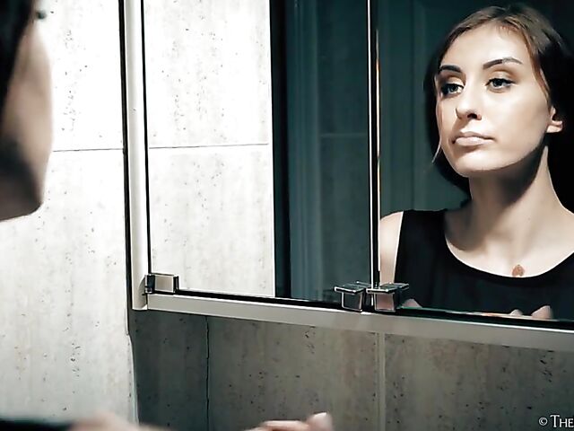 Erotic bathroom masturbation with lovely Lina