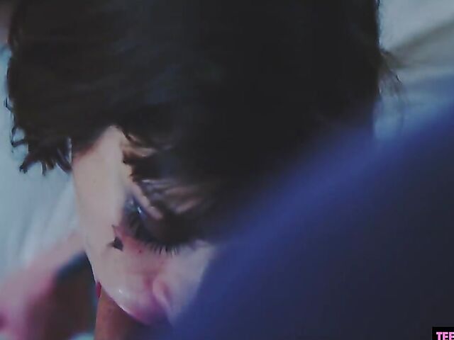 Hard fuck in lingerie with inked brunette Silvia Soprano