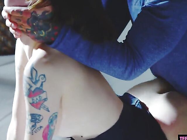 Hard fuck in lingerie with inked brunette Silvia Soprano