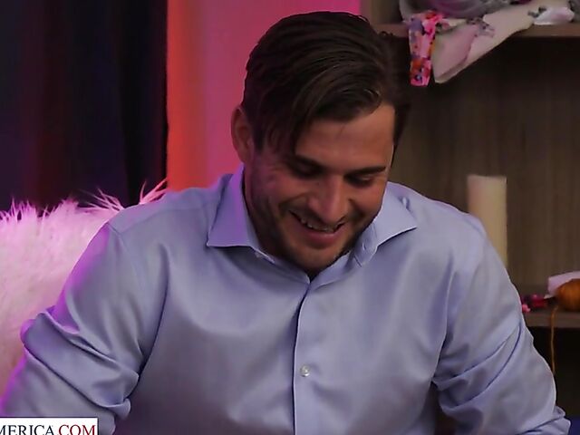 Hot seamstress with big natural tits Jackie Hoff seduces her friend's boyfriend