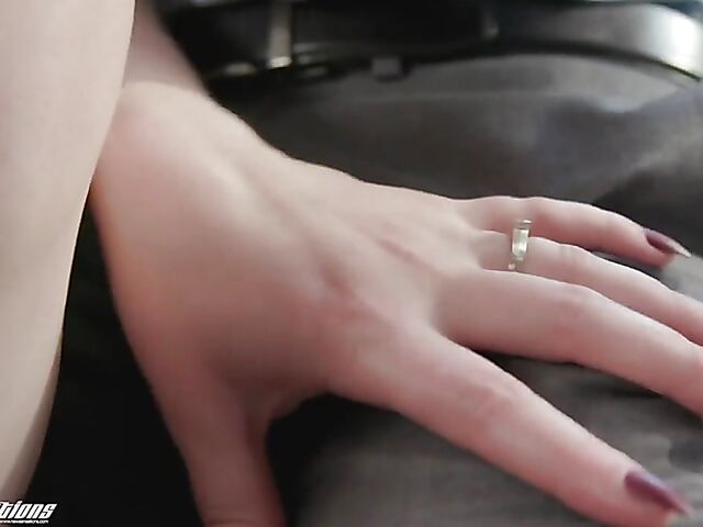 Natural busty young cheerleader Alyx Star gets turned on