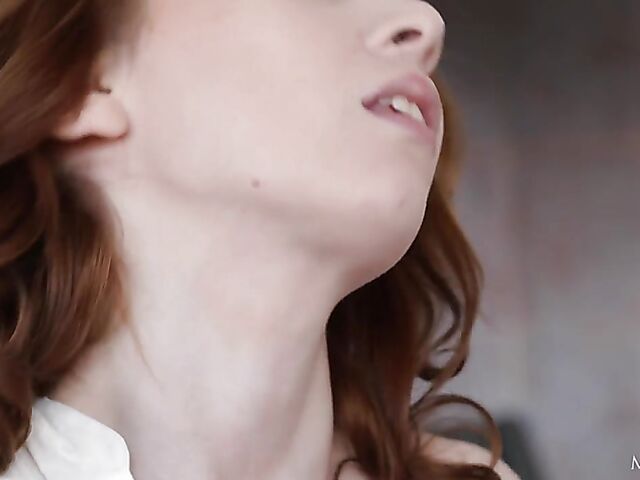 Lottie Magne - Pale skinny solo girl drinking tea and fingering herself in the kitchen