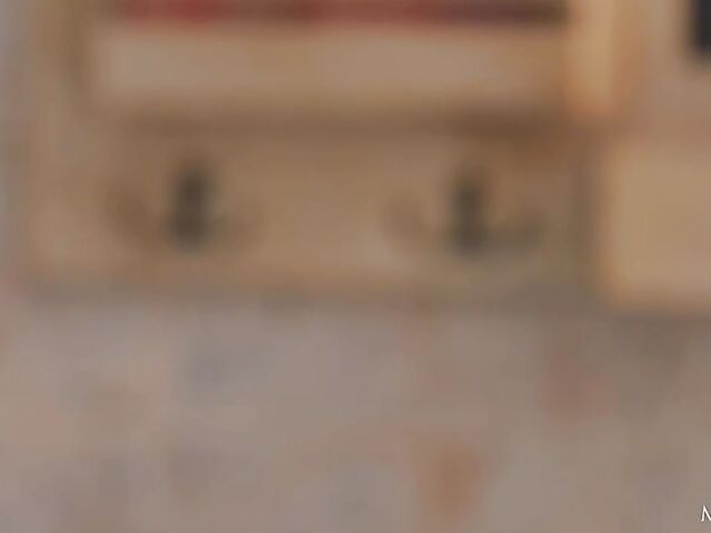 Lottie Magne - Pale skinny solo girl drinking tea and fingering herself in the kitchen