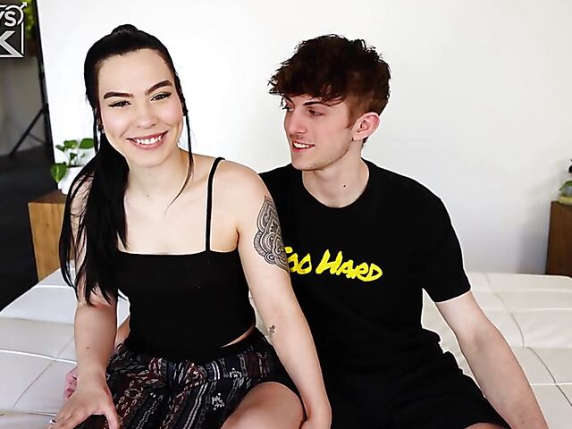 Skinny guy Bryce Kelly and his tiny tits girlfriend Alyssa Amythest