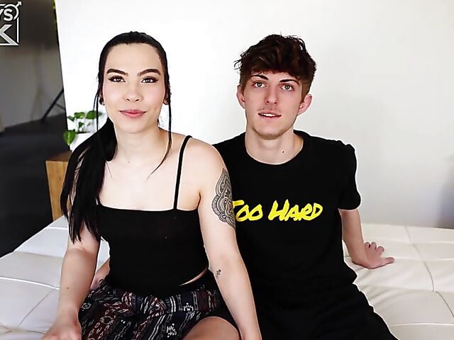 Skinny guy Bryce Kelly and his tiny tits girlfriend Alyssa Amythest