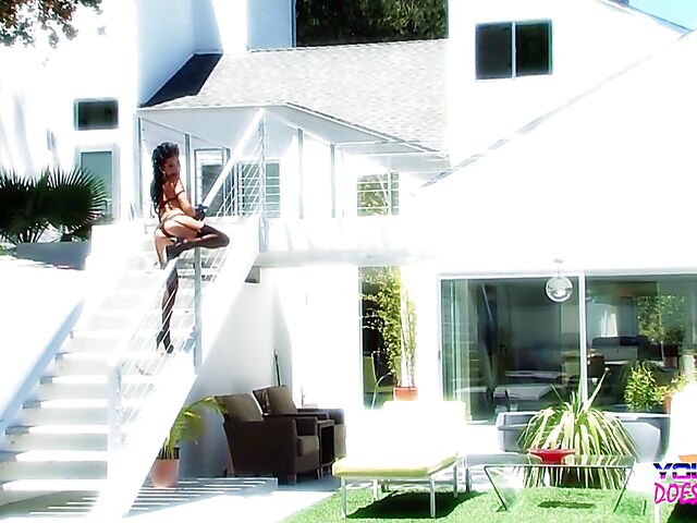 Small tits MILF Tanner Mayes gets screwed in black stockings and heels