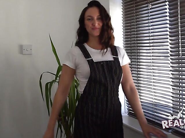 Tight brunette amateur stripping naked