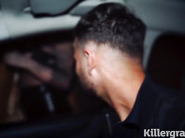 Louise Lee - Well-endowed street whore in a latex skirt gets picked up