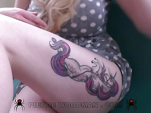 Interracial double penetration with new blonde girl Carly Rae