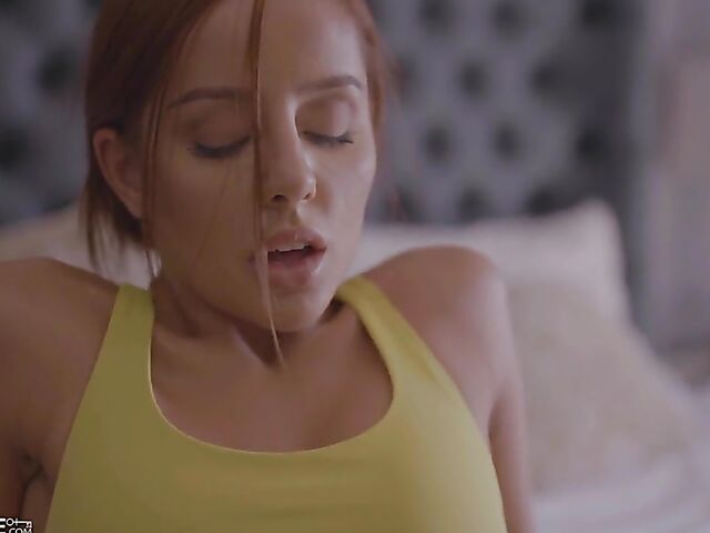 Skinny redhead Vanna Bardot gets her pussy wrecked after morning yoga