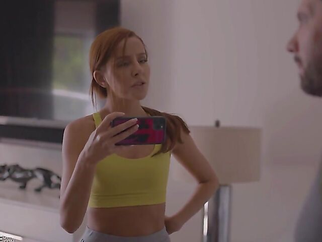 Skinny redhead Vanna Bardot gets her pussy wrecked after morning yoga