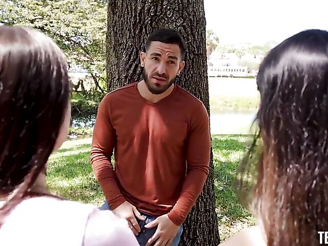 Two brunette threesome competition with Penelope Woods and Sofie Reyez