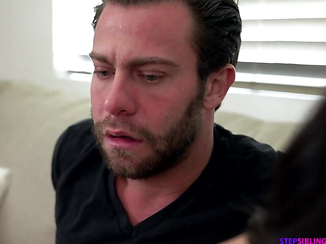 Cute brunette Alina Lopez helps her stepbrother cum