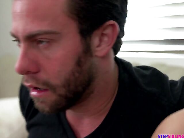 Cute brunette Alina Lopez helps her stepbrother cum