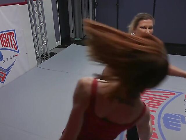 Lesbian fight and domination with Ariel X and Alexa Nova