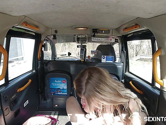 Czech taxi sex with big titted blonde in stockings Daisy Lee
