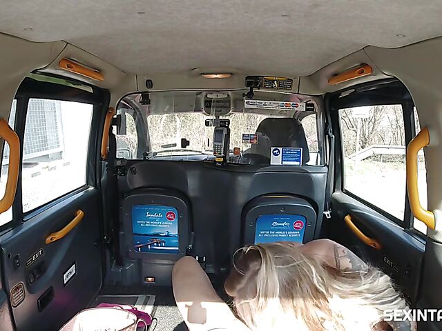 Czech taxi sex with big titted blonde in stockings Daisy Lee