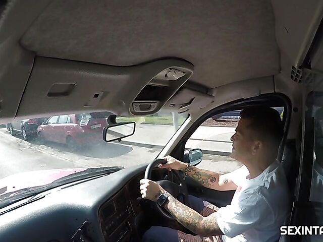 Czech taxi sex with big titted blonde in stockings Daisy Lee