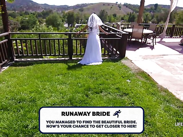 POV redhead bride Vanna Bardot's wedding fuck from your point of view