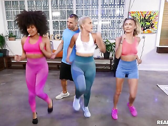 Hot threesome workout with Chloe Temple and Indica Monroe