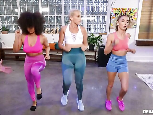 Hot threesome workout with Chloe Temple and Indica Monroe